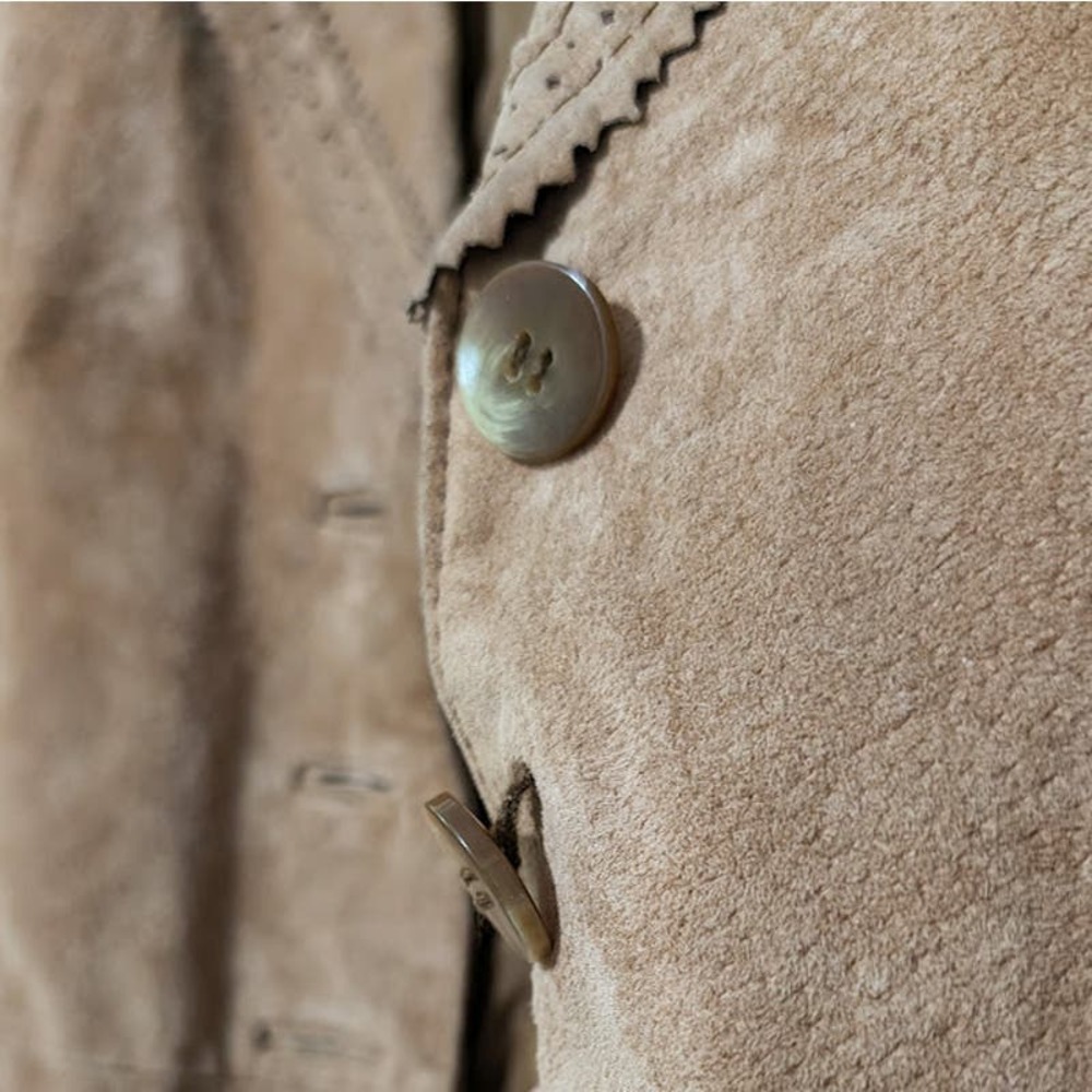 Wilsons Leather Tan Suede Button-Front Jacket - Picture 10 of 12
